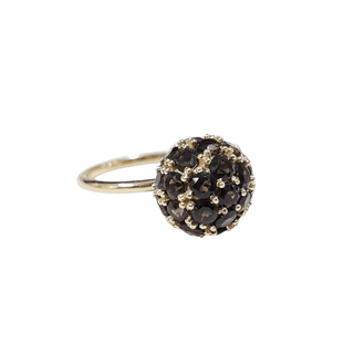 14k Solid Round Smoky Quartz Gold Ring - K Jewelry Accessories