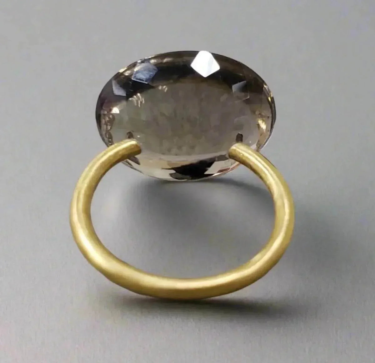 Delicate 14k Gold Drilled Smoky Quartz Ring - K Jewelry Accessories