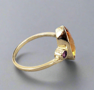 14k Gold Citrine with Amethyst Ring - K Jewelry Accessories