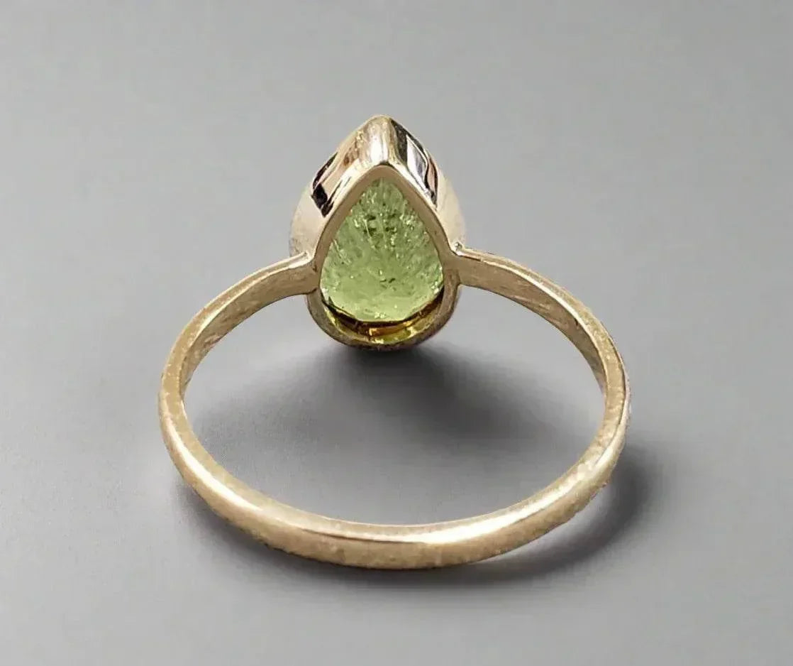 14k Olive Green Tourmaline Ring Gold - K Jewelry Accessories