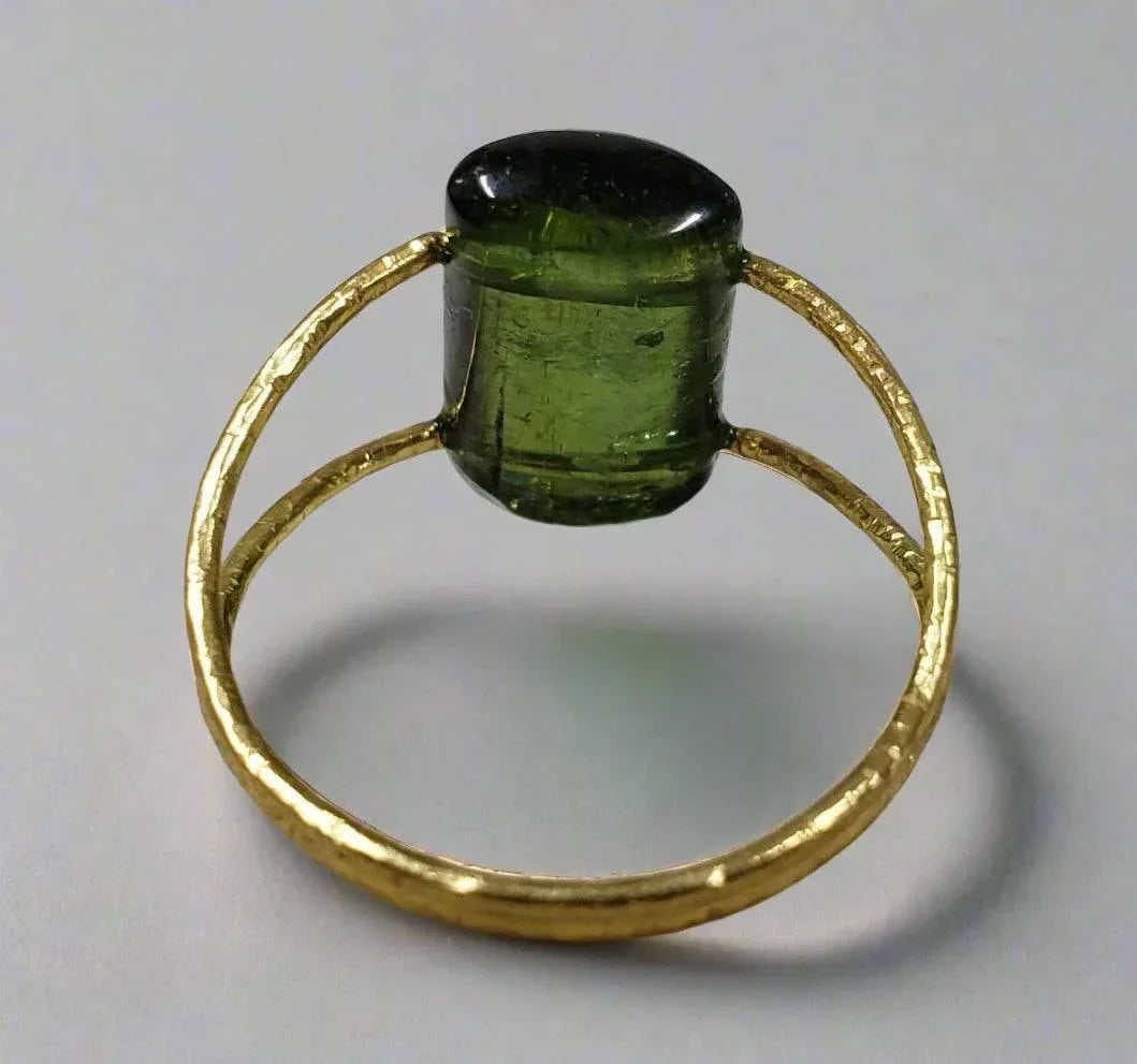 Solid Gold Drilled 18k Green Tourmaline Ring - K Jewelry Accessories