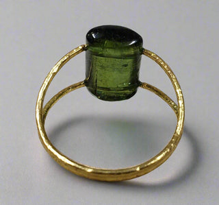 Solid Gold Drilled 18k Green Tourmaline Ring - K Jewelry Accessories