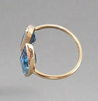 Trapezoid Swiss Blue Topaz 14k Solid Gold Ring - K Jewelry Accessories