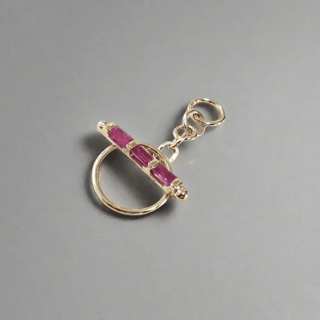 14k Gold Toggle Lock Connector Ruby - K Jewelry Accessories
