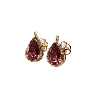 14k Gold Pink Tourmaline Studs Earrings Genuine Gemstone Jewelry - K Jewelry Accessories