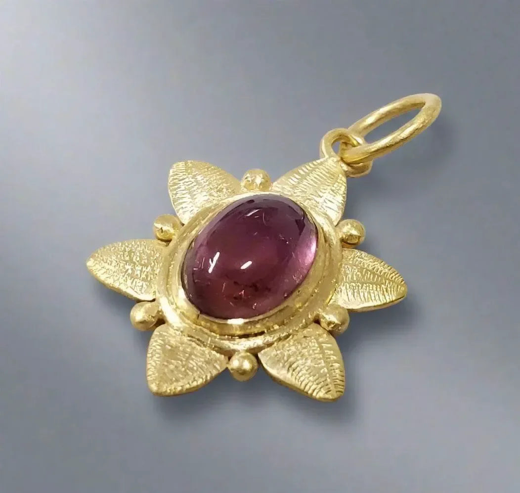Minimalist 14k Tourmaline Rubellite Gold Pendant - K Jewelry Accessories