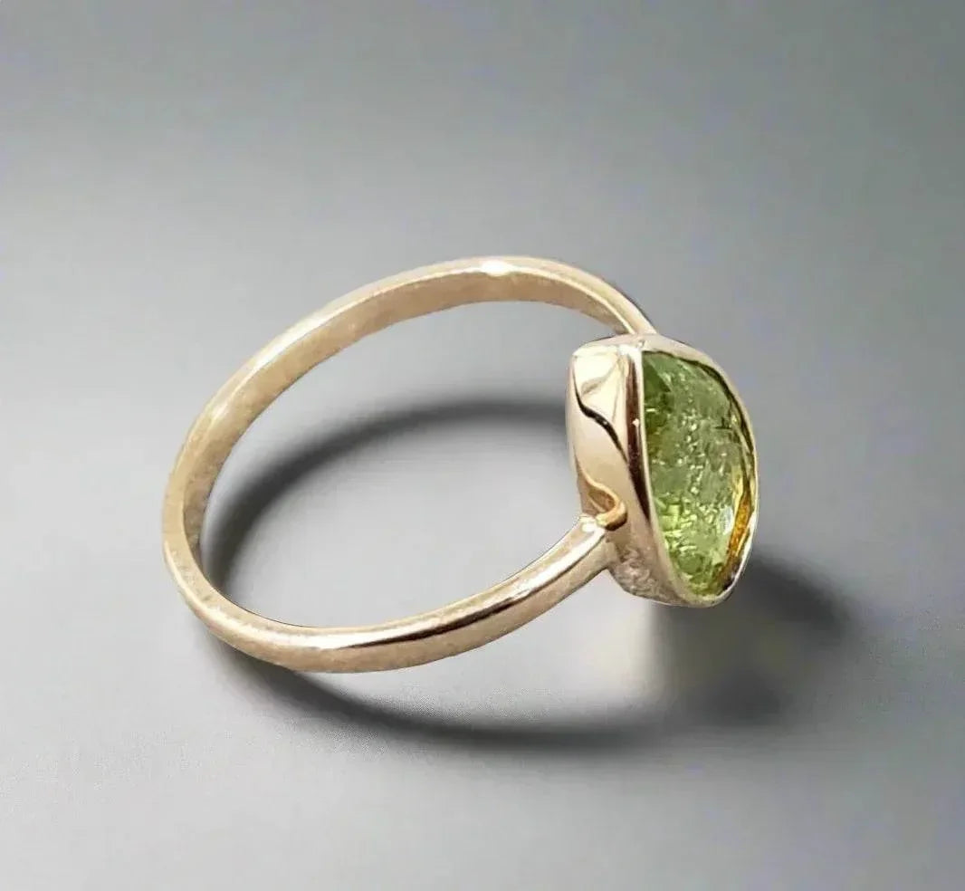 14k Olive Green Tourmaline Ring Gold - K Jewelry Accessories