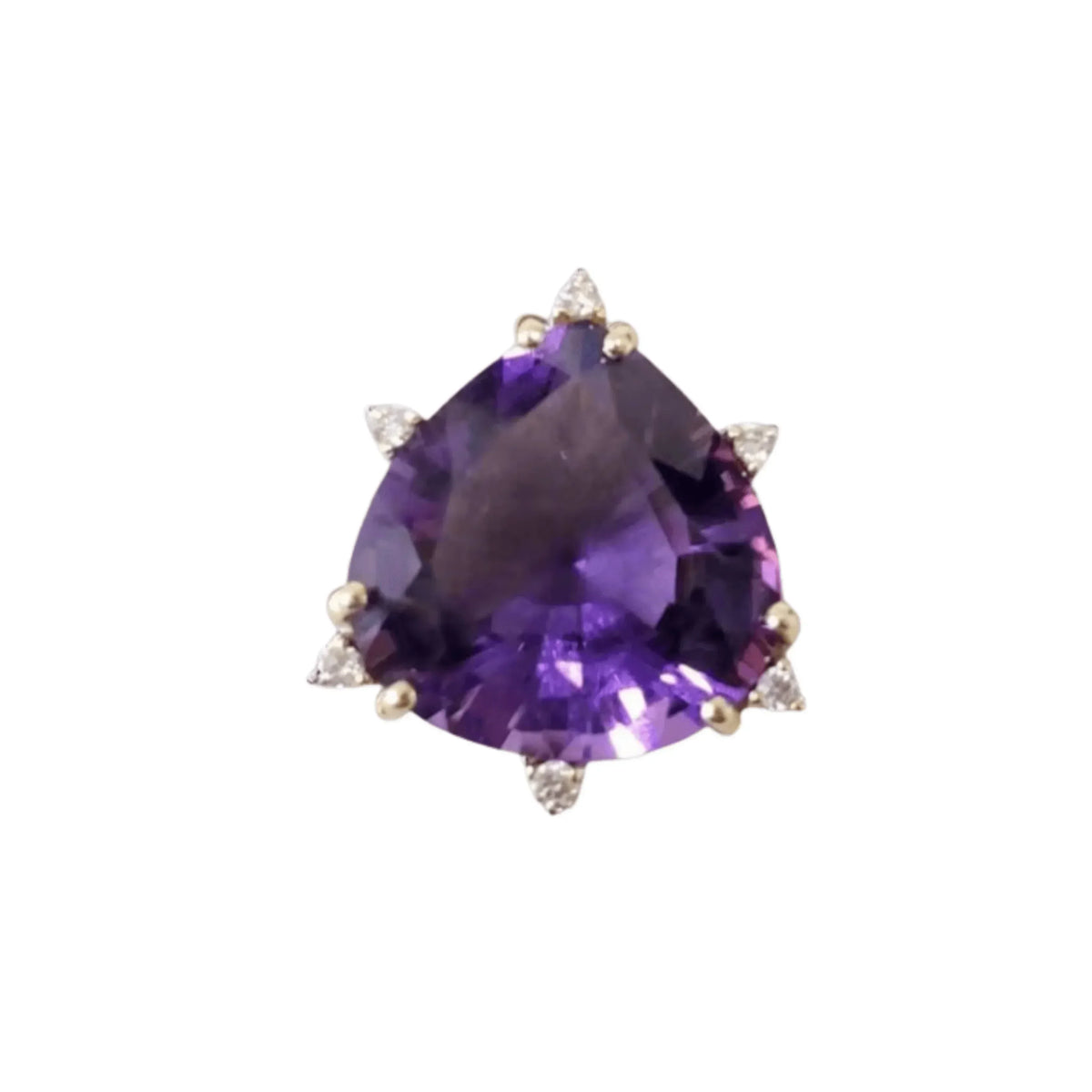 Trillion Shape Purple Amethyst 14k Gold Pendant - K Jewelry Accessories
