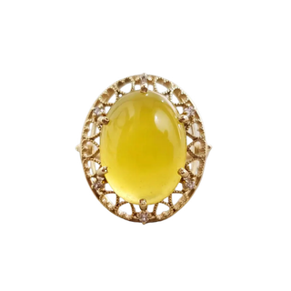 18 Karat Gold Opal mit Diamantring