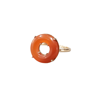 14k Gold Donut Shape Carnelian Ring - K Jewelry Accessories