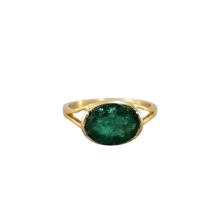 18k Gold Luster Emerald Statement Ring - K Jewelry Accessories