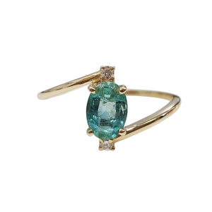 Natural Emerald Diamond 14K Gold Ring