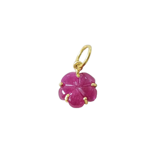 18K Gold Ruby Charm Pendant