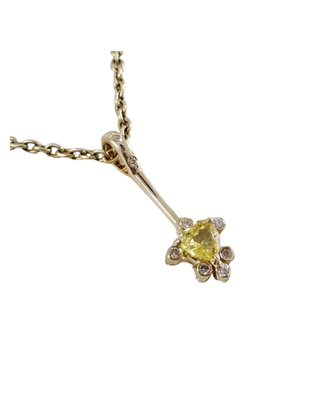 14k Gold Yellow Sapphire Heart Pendant