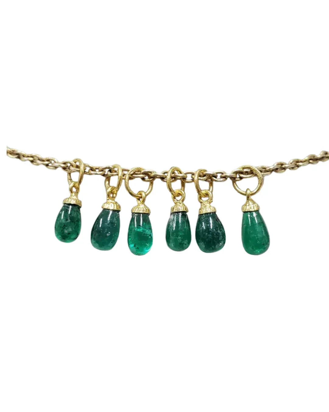 Designer-Anhänger aus 18 Karat Gold mit sambischem Smaragd und Baguette