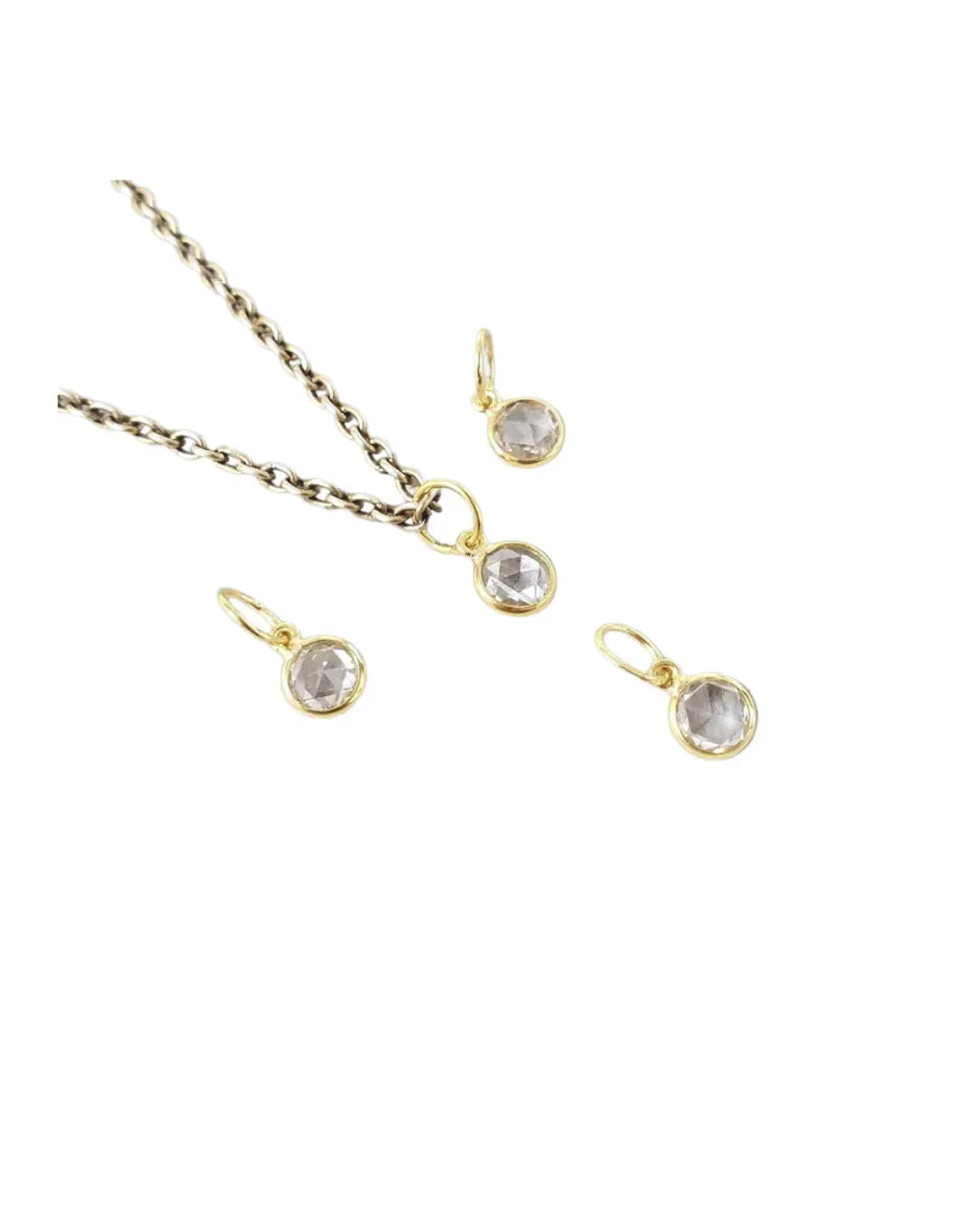 Charm-Anhänger mit braunem Diamant im Rosenschliff aus 18 Karat Gold