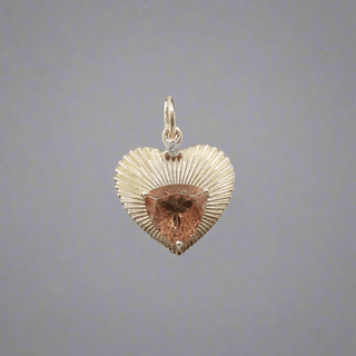 Heart Tourmaline Diamond Pendant: Trillion Cut Gem, 14k Gold - K Jewelry Accessories