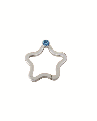 Sterling Silver Star Clasp: Swiss Blue Topaz Necklace Connector