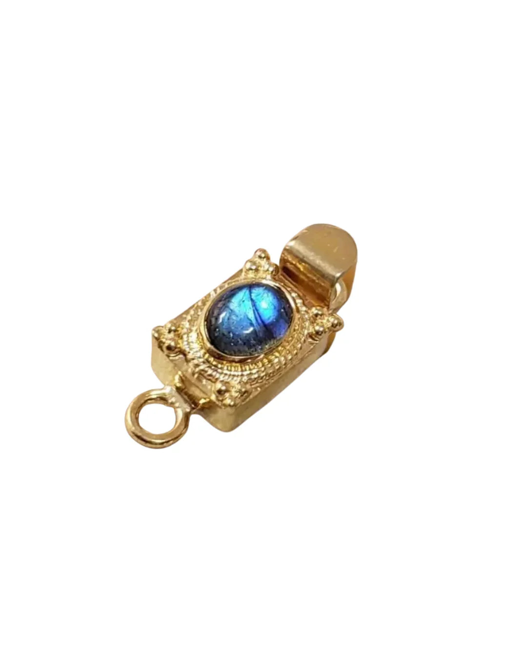 Fermoir mousqueton turquoise en argent sterling 925, 25 x 19 mm
