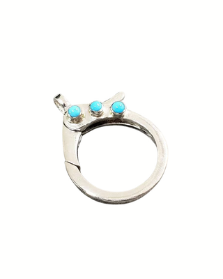 Sterling Silver Turquoise Lobster Clasp: Handmade Necklace Connector