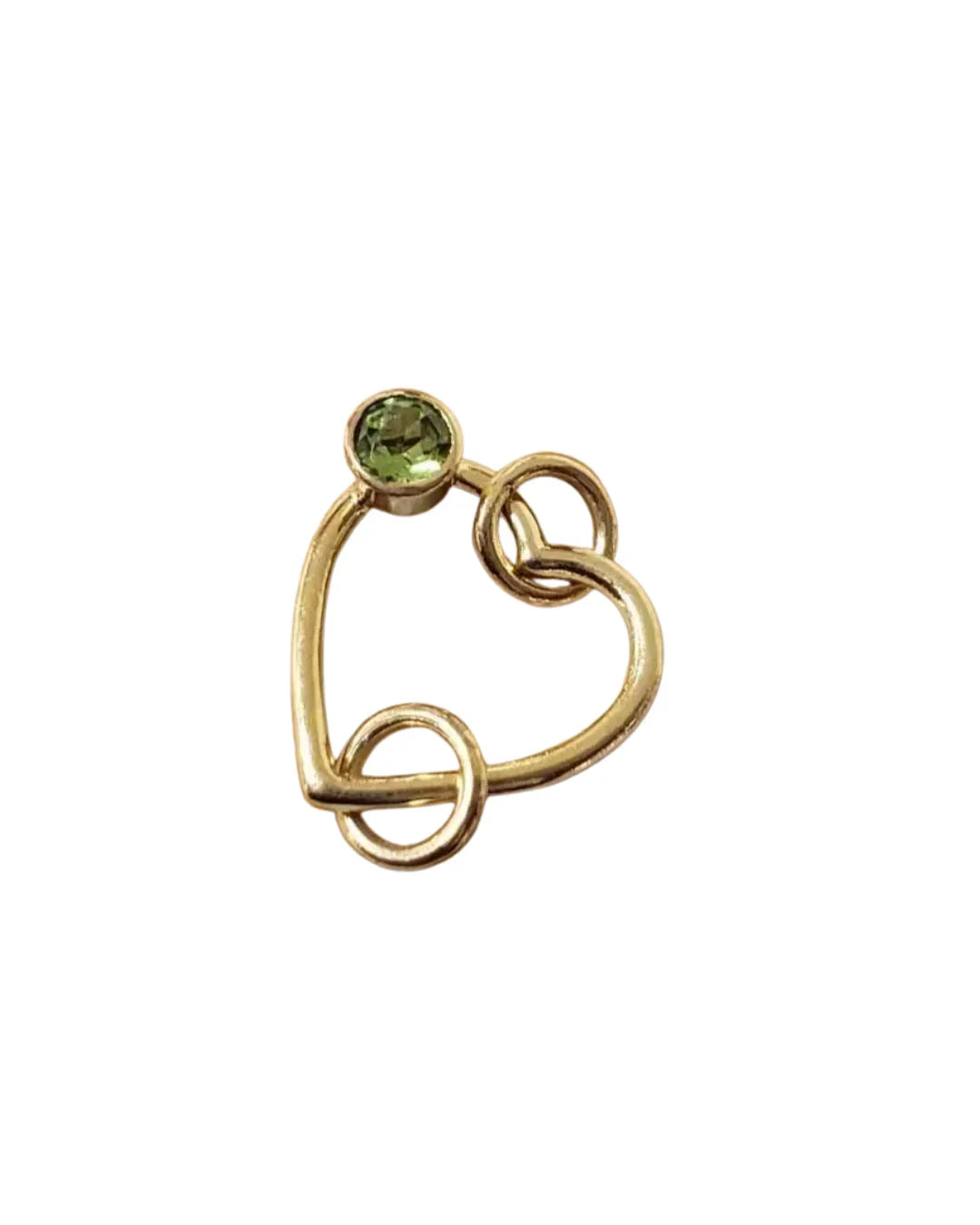 Gold Vermeil Heart Peridot Clasp: Handmade Sterling Silver Connector