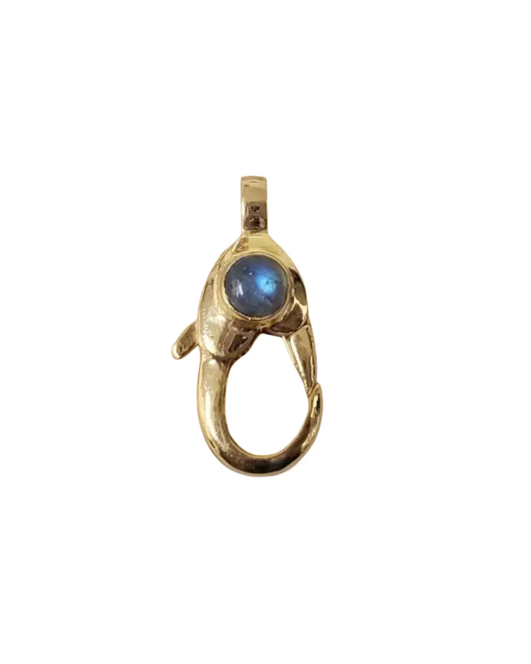 Blue Fire Labradorite Lobster Clasp: 18k Gold Vermeil Connector