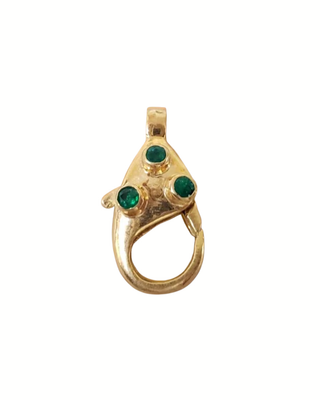 Gold Vermeil Emerald Lobster Clasp: Handmade Necklace Bracelet Connector