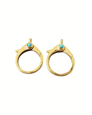 Handmade Arizona Turquoise Clasp: 18k Gold Vermeil Sterling Silver Pendant