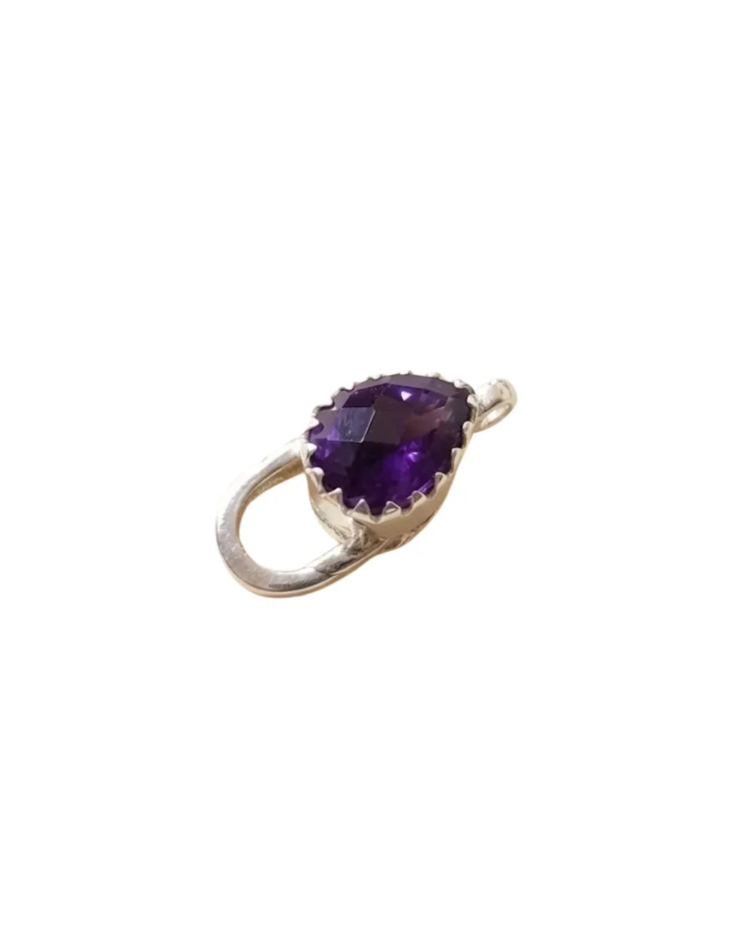 925 Silver Purple Amethyst Lobster Clasp, Gemstone Jewelry Connector