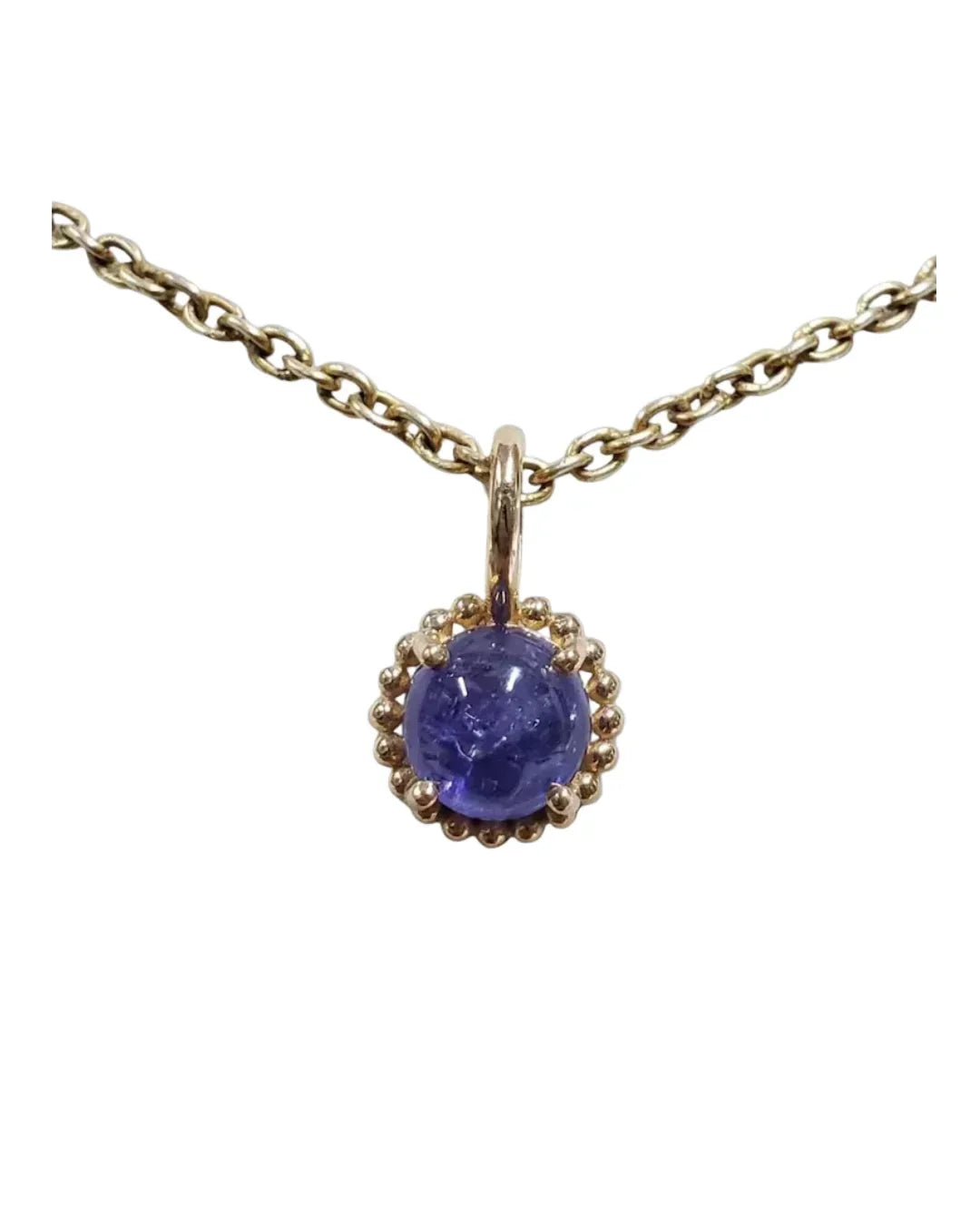 14 Karat Gelbgold Tansanit Charm-Anhänger