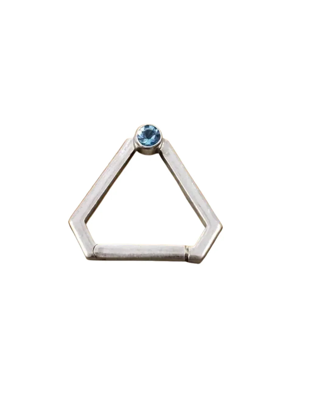 Swiss Blue Topaz Triangle Clasp: 925 Sterling Silver Handmade