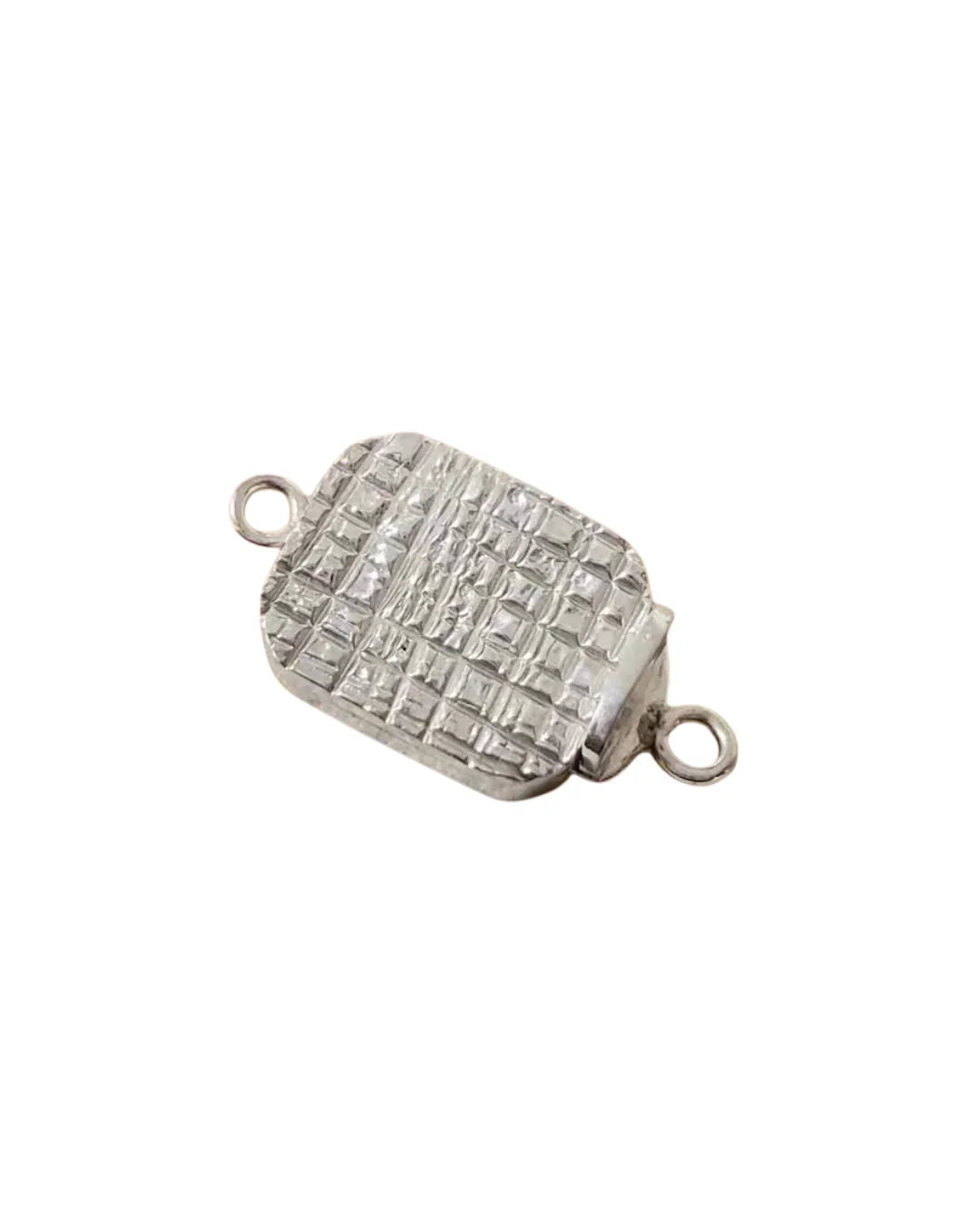 Textured Sterling Silver Box Clasp: Handmade Necklace Bracelet Connector