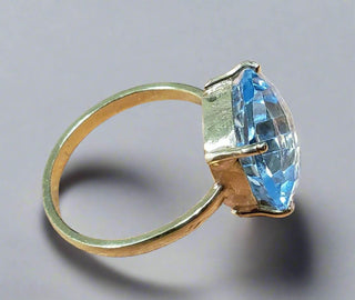 Sky Blue Topaz 14k Solid Gold Ring - K Jewelry Accessories