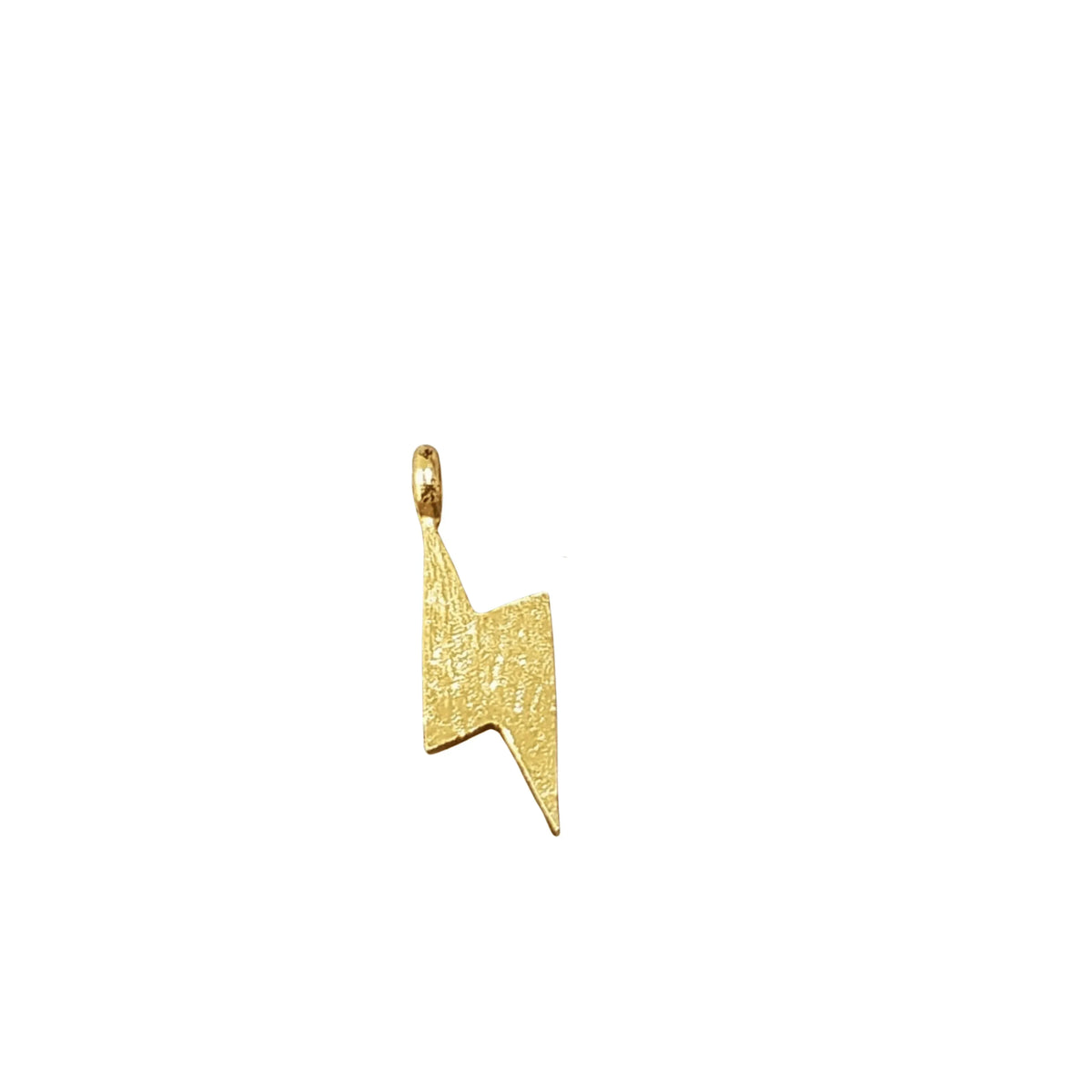 925 Flash Hammered Gold Vermeil Charm Pendant - K Jewelry Accessories
