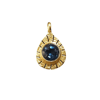 Gold Vermeil Handmade London Blue Topaz Charm - K Jewelry Accessories