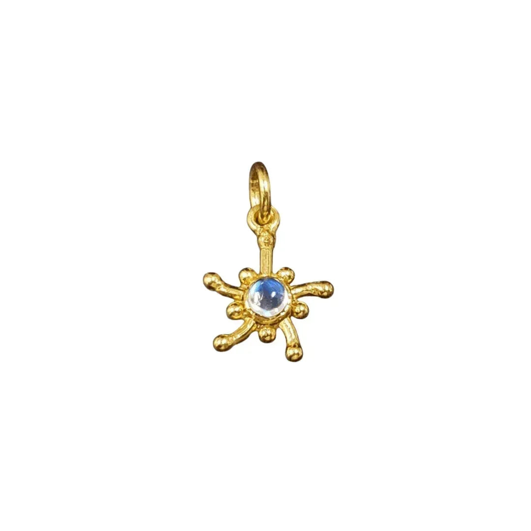 Gold Vermeil Rainbow Moonstone Pendant bezel Setting - K Jewelry Accessories