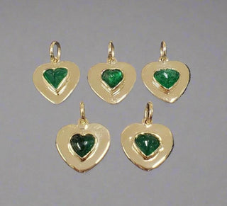 14k Gold Natural Zambian Emerald Pendant - K Jewelry Accessories