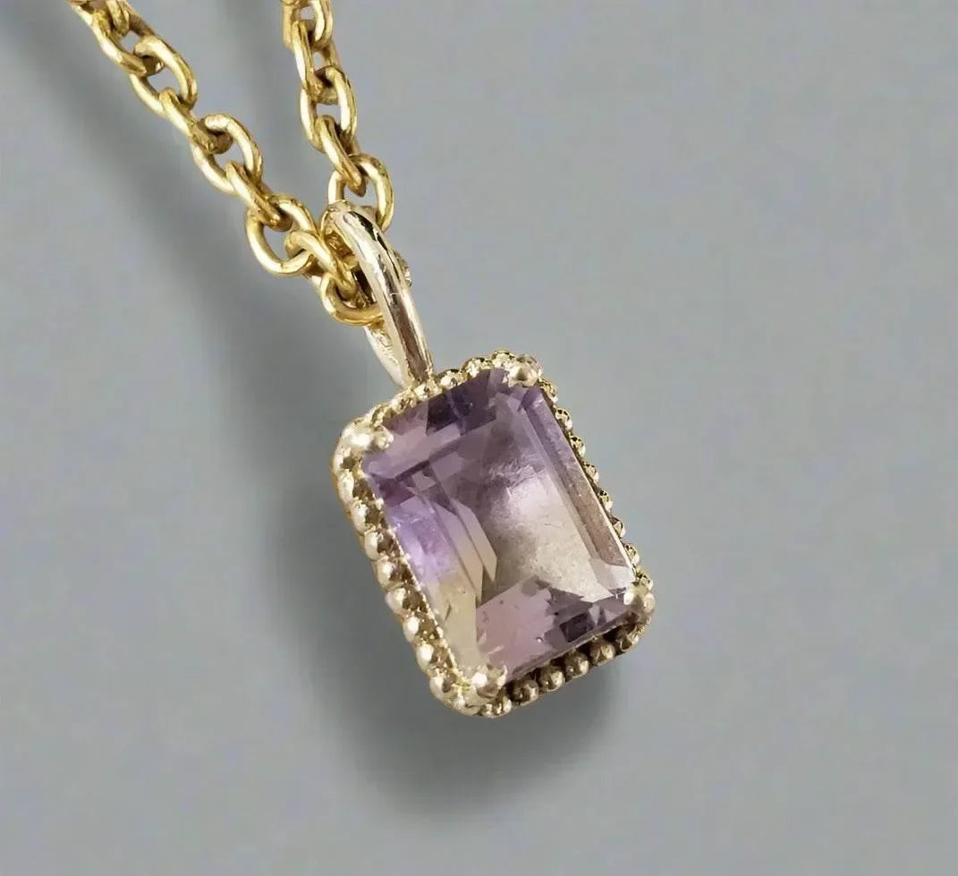 14k Ametrine Charm Gold 7x5 mm Octagon - K Jewelry Accessories