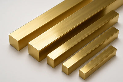Brass bars on white background 