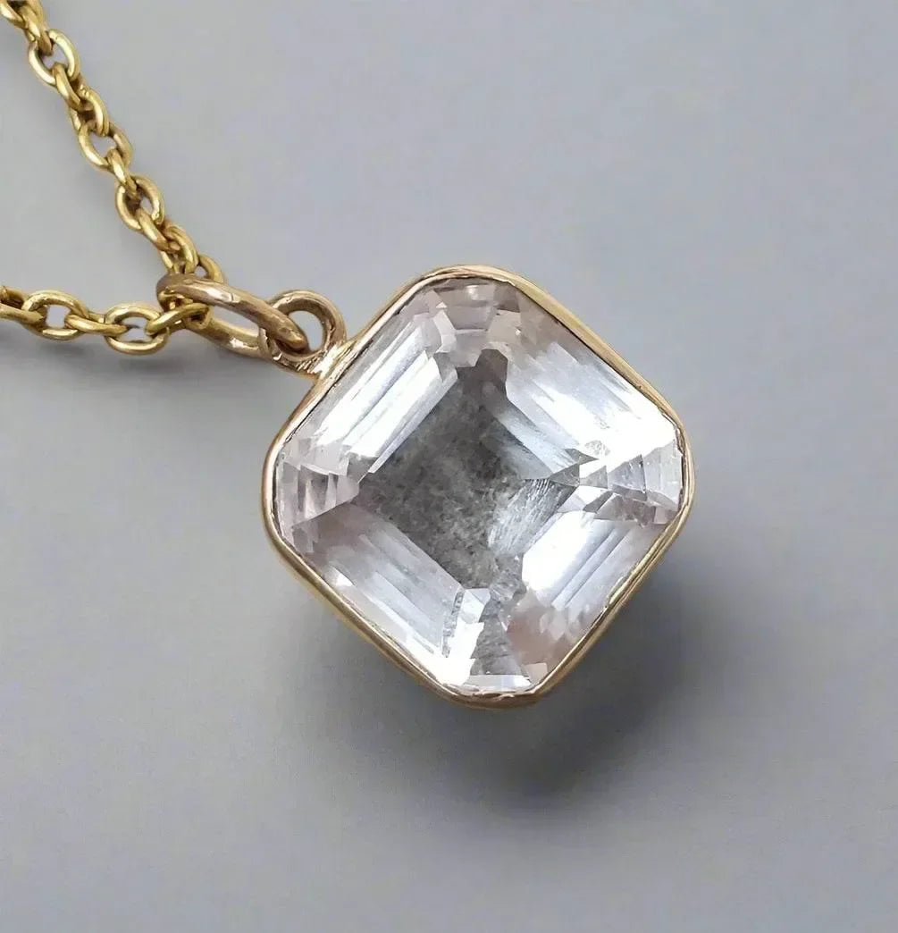 Handmade 14k Octagon Crystal Gold Pendant - K Jewelry Accessories