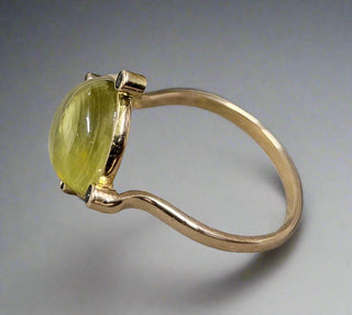 Floral 14k Gold LBT & Lemon Quartz Gold Ring - K Jewelry Accessories
