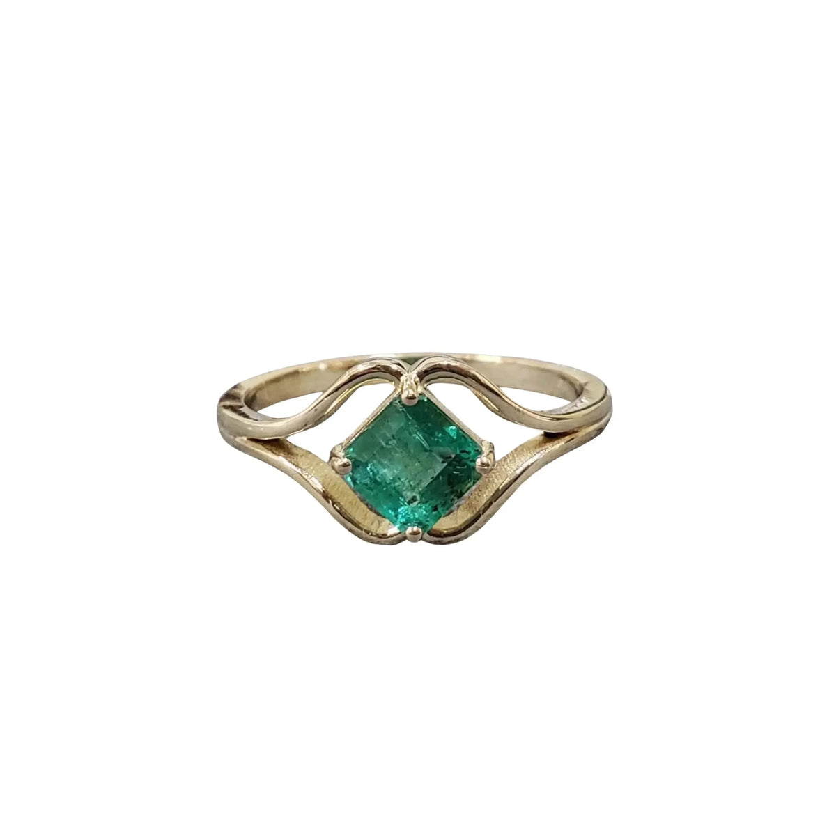 Asscher Cut Emerald 14k Gold Ring - K Jewelry Accessories