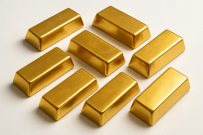 gold bars on white background