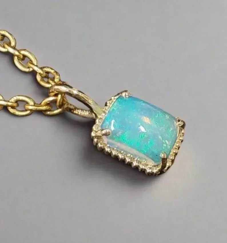 Octagon Shape 14k Ethiopian Opal Gold Charms - K Jewelry Accessories