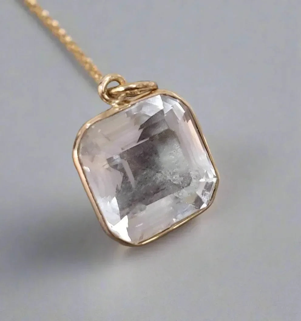 Handmade 14k Octagon Crystal Gold Pendant - K Jewelry Accessories