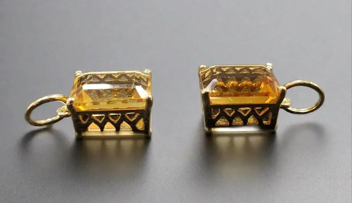 18k Gold Citrine Quartz Pendant - K Jewelry Accessories