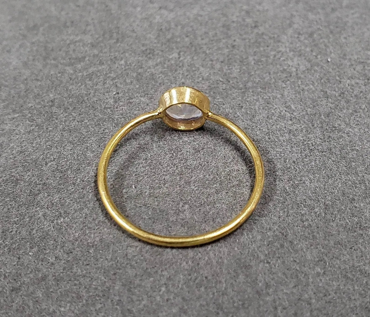 14k Gold Blue Schiller Rainbow Moonstone Ring, - K Jewelry Accessories