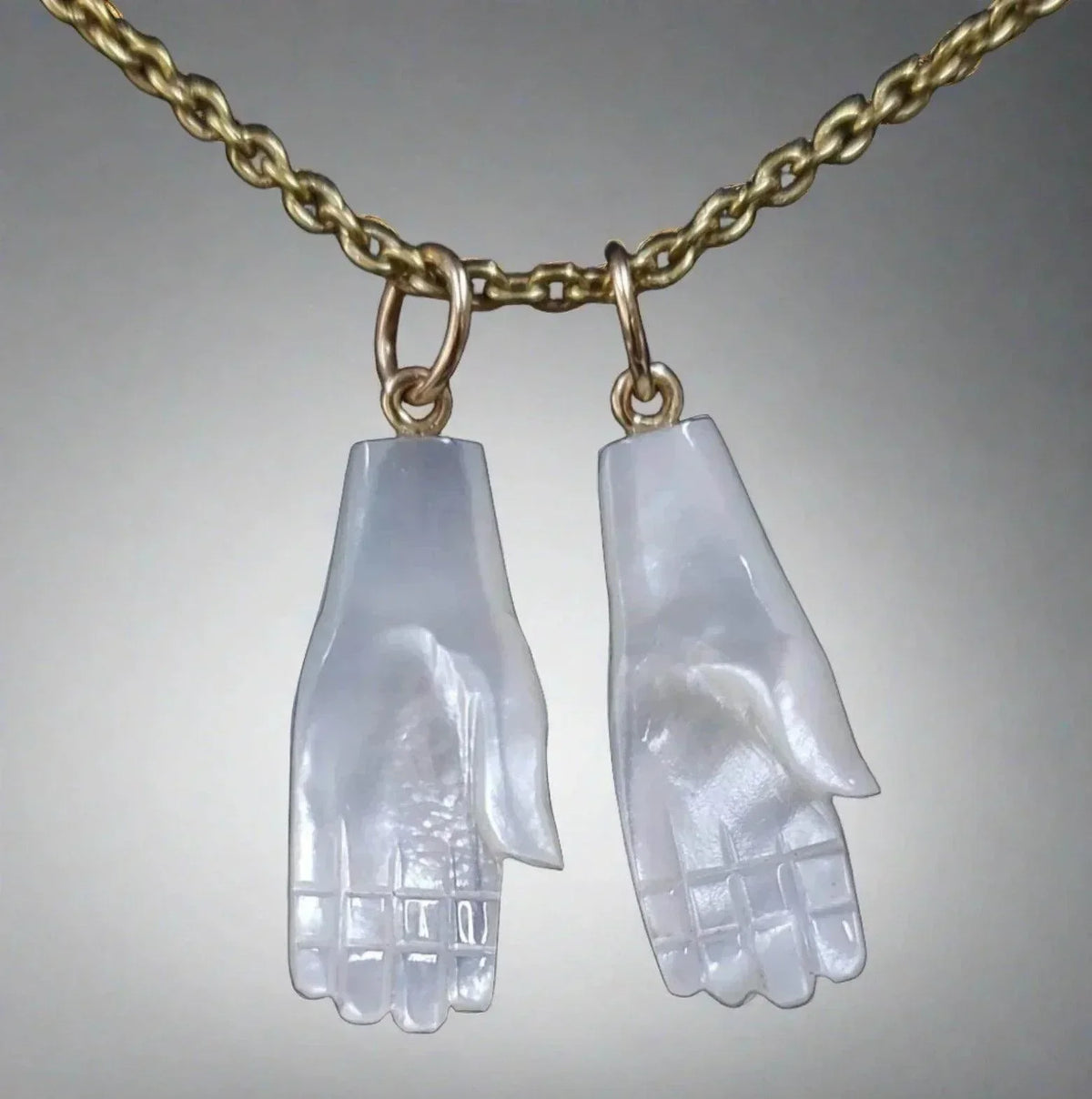 14k Gold Drilled Hand Shape Pearl Pendant - K Jewelry Accessories