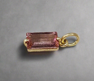 Amazing shade 14k Pink Tourmaline Gold Pendant - K Jewelry Accessories