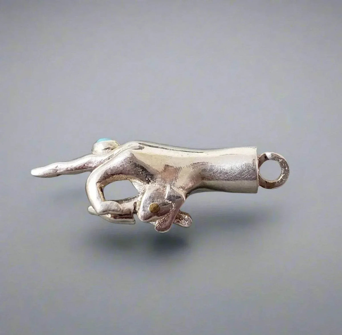 925 Sterling Silver Turquoise Clasp - Hand Charm Holder - K Jewelry Accessories